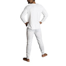 2pcs Set Mens Merino Wool Blend Long Sleeve Thermal Top & Long Johns Pants Underwear - Beige - XL