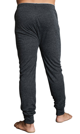 Mens Merino Wool Blend Long John Thermal Pants Underwear Thermals Warm Winter - Black - M