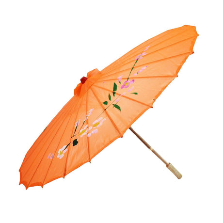 12x PARASOL UMBRELLA Chinese Japanese Bamboo Flower Pattern 80cm Large BULK - Assorted Colour Pack