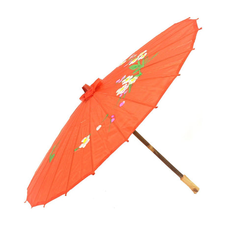 12x PARASOL UMBRELLA Chinese Japanese Bamboo Flower Pattern 80cm Large BULK - Assorted Colour Pack