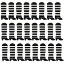 24x Womens Leg Warmers Disco Winter Knit Dance Party Crochet Legging Socks Costume - Black/White Stripe