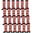 24x Womens Leg Warmers Disco Winter Knit Dance Party Crochet Legging Socks Costume - Red/White Stripe