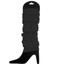 24 LEG WARMERS Knitted Womens Neon Party Knit Ankle Fluro Dance Costume 80s BULK - Black