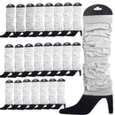24 LEG WARMERS Knitted Womens Neon Party Knit Ankle Fluro Dance Costume 80s BULK - White