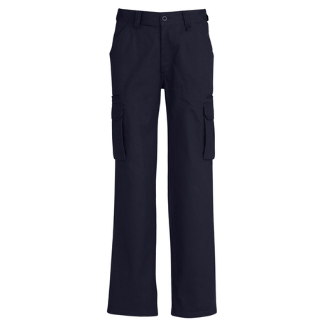 Mens CARGO PANTS Work Wear Trousers 100% COTTON Tradie Pockets Military 310gsm - Navy - 127