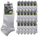 24x COTTON ANKLE SOCKS Sport Low Cut Mens Womens Running  BULK Anklet - White - 6-11