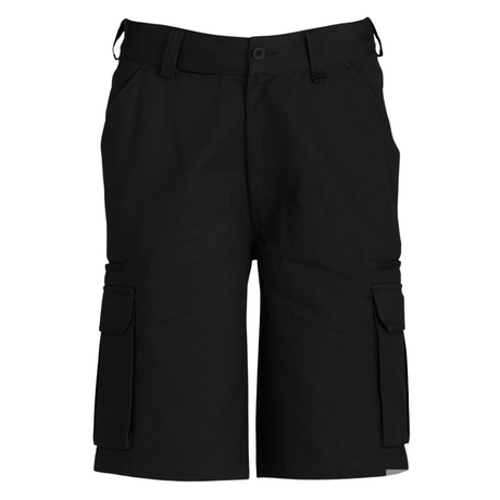 Mens CARGO SHORTS All Sizes 100% COTTON Drill Heavy Work Tradie Military - Black - 102