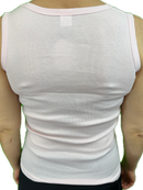 Ladies Sleeveless Singlet Top Womens Summer Basic Tank Shirt Lace Motif Front - Pink - 20-22