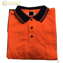 Hi Vis Long Sleeve Polo Shirt Safety Workwear Fluro Breathable UPF 50+ - Yellow - XXL