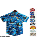 Mens Oahu Hawaiian Party Shirt Button Hippie Tops Short Sleeve Beach Holiday - Flamingo On Shore (0498) - S