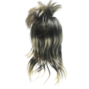 Mens Long SPIKY Wig Rock Punk 80s Fancy Dress Costume Bogan Mullet Spikey - Black/Blonde