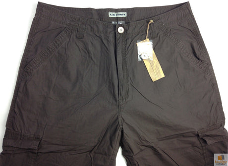 Mens 3/4 CARGO SHORTS Long Pants 100% COTTON Army Military Combat Summer - Brown - Small (30