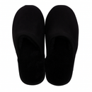 100% Sheepskin Moccasin Slippers Winter Genuine Scuffs Slip On Mens Womens - Black (without fur) - 9