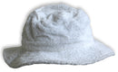 Terry Towelling BUCKET HAT Daggy Fishing Camping Lad Cap Retro  100% COTTON - White - XXL