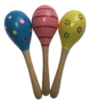 3x WOODEN MARACAS Musical Egg Percussion Toy Shakers Rattles Rumba Party