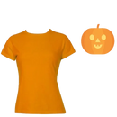 Womens HALLOWEEN T Shirt 100% COTTON Blank Tee Costume Ladies Party - Pumpkin Colour