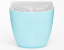 4x Oval Swing Top Waste Rubbish Bin Acrylic Lightweight Compact Bathroom Office in Blue