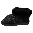 Womens Australian Sheepskin Wool Fur Mini UGG Ankle Boots in Black - 8