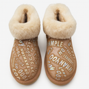 Womens Australian Sheepskin Wool Fur Mini UGG Ankle Boots in Metallic Chestnut - 5