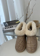 Womens Australian Sheepskin Wool Fur Mini UGG Ankle Boots in Sand - 4