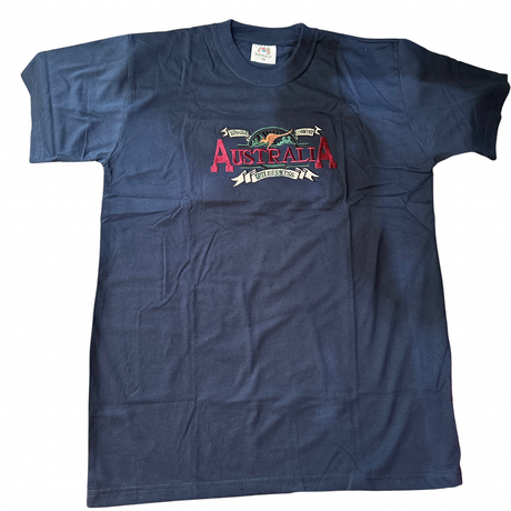 Mens Australia Wilderness T Shirt Souvenir Tee Top 100% Cotton - Navy Blue - S
