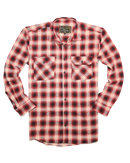 Mens 100% Cotton Flannelette Shirt Long Sleeve Check Authentic Flannel - Red/Navy - 3XL