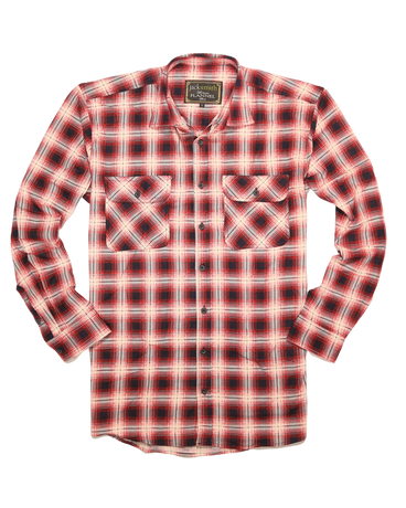 Mens 100% Cotton Flannelette Shirt Long Sleeve Check Authentic Flannel - Red/Navy - XL