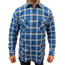 Mens Flannelette Long Sleeve Pullover Shirt 100% Cotton Flannel - Half Placket - Navy - 3XL