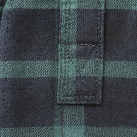 Mens Flannelette Long Sleeve Pullover Shirt 100% Cotton Flannel - Half Placket - Green/Navy - 4XL