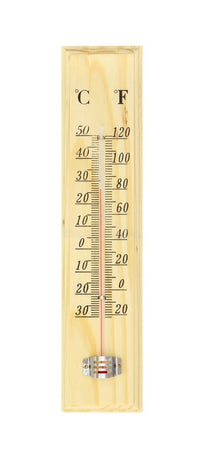 27cm WOODEN THERMOMETER Indoor Outdoor Glass Wall Hanging Room Sensor Jumbo