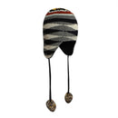 KANGOL Chameleon Earlap Beanie Hat Winter Warm Pom Pom Wool Blend - Dark Blue