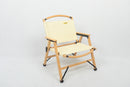 Bamboo Canvas Foldable Outdoor Camping Chair Wooden Travel Picnic Park - Khaki/Beige