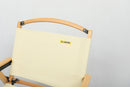 Bamboo Canvas Foldable Outdoor Camping Chair Wooden Travel Picnic Park - Khaki/Beige
