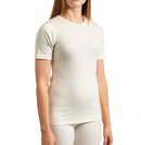MERINO SKINS Crew Neck Short Sleeve T-Shirt Top 100% Wool Underwear Thermals in Natural - Medium (96cm)