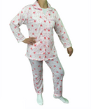 Womens PYJAMAS PJs Set Pajamas Ladies Cotton PJ Womens Long Sleeve Sleepwear - Pink - 12