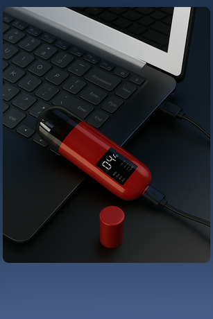 Handheld Portable Nose Hair Trimmer Rechargeable USB-C Clipper Shaver in Red
