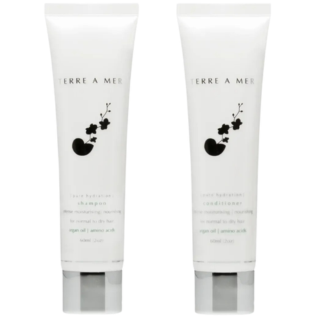 Terre A Mer Pure Hydration Amino Acid/Argan Oil Shampoo & Conditioner  - 60ml Travel Size