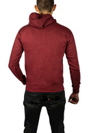 Adult Mens 100% Cotton Fleece Hoodie Jumper Pullover Sweater Warm Sweatshirt - Maroon/Burgundy - M