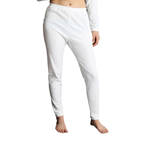 Womens Thermal Cotton Pants Long Janes John Bottoms Underwear in Beige - 14-16