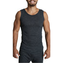 Mens THERMAL Merino Wool Blend Singlet Top Sleeveless Warm Underwear - Black - Black - XXL