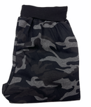 Mens Camouflage Track Pants Fleece Lined Jogger Camo Sweatpants Trackies - Black/Grey - Small/Medium (28""-32"")