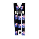 Mens Suspenders Braces Adjustable Strong Clip On Elastic Formal Wedding Slim - Australia Flag