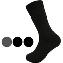 Merino Wool Mens Loose Top Thermal Socks Diabetic Comfort Circulation - 1 Pair - Grey - 11-14