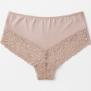 Womens Lace Boyshort Boyleg Full Briefs Underwear Undies in Beige - 14