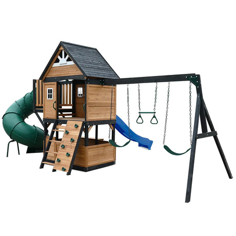 Lifespan Kids Claremont Swing Set & Play Centre with 2.2m Slide (Blue)