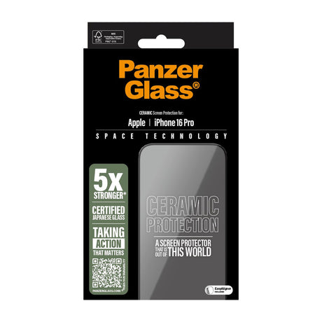 PanzerGlass Ultra-Wide Fit Ceramic Glass Screen Protector For iPhone 16 Pro - Clear