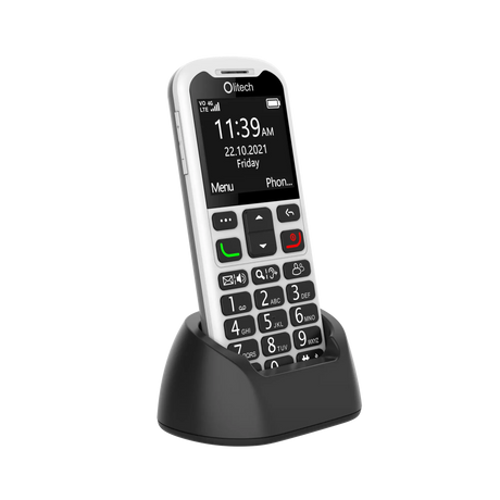 Olitech EasyMate 2 Seniors 4G Phone Big Buttons GPS Location - Black/White
