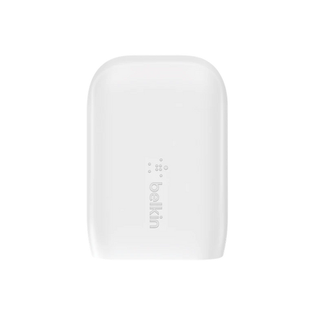 Belkin Dual PD Wall Charger with PPS - 42W Fast Charging for iPhone & Android, 1x USB-C (30W) & 1x USB-A (12W) - White