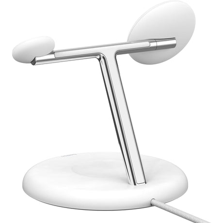 Belkin BoostCharge PRO 3-in-1 Qi2 15W Wireless Charger Stand MagSafe 2024 Model - White