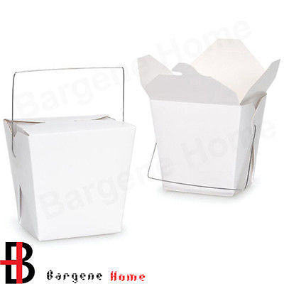 Bulk Packs 20  x 455ML/16oz White Noodle Box With Metal Handle